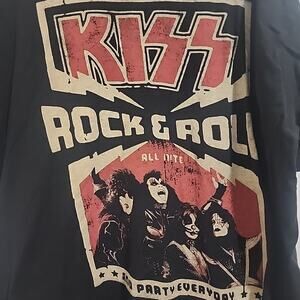 KISS Rock N Roll All Night And Party Everyday Short Sleeve Black T-shirt XXL